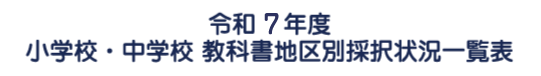 令和７年度小学校・中学校採択一覧表